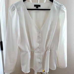 JCrew Satin Mid-sleeves Classy Top